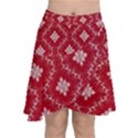 Chorley Weave Red Chiffon Wrap Front Skirt View1