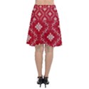 Chorley Weave Red Chiffon Wrap Front Skirt View2