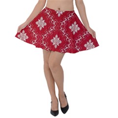 Chorley Weave Red Velvet Skater Skirt by DeneWestUK