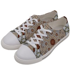 Flower Wreath In The Jungle Wood Forest Women s Low Top Canvas Sneakers by pepitasart