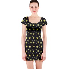 Yellow Stars Short Sleeve Bodycon Dress by treegold