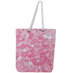 Plant Flowers Bird Spring Full Print Rope Handle Tote (large) by Sapixe