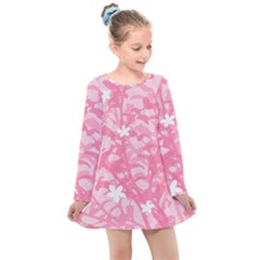 Plant Flowers Bird Spring Kids  Long Sleeve Dress by Sapixe