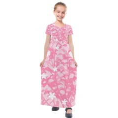 Plant Flowers Bird Spring Kids  Short Sleeve Maxi Dress by Sapixe