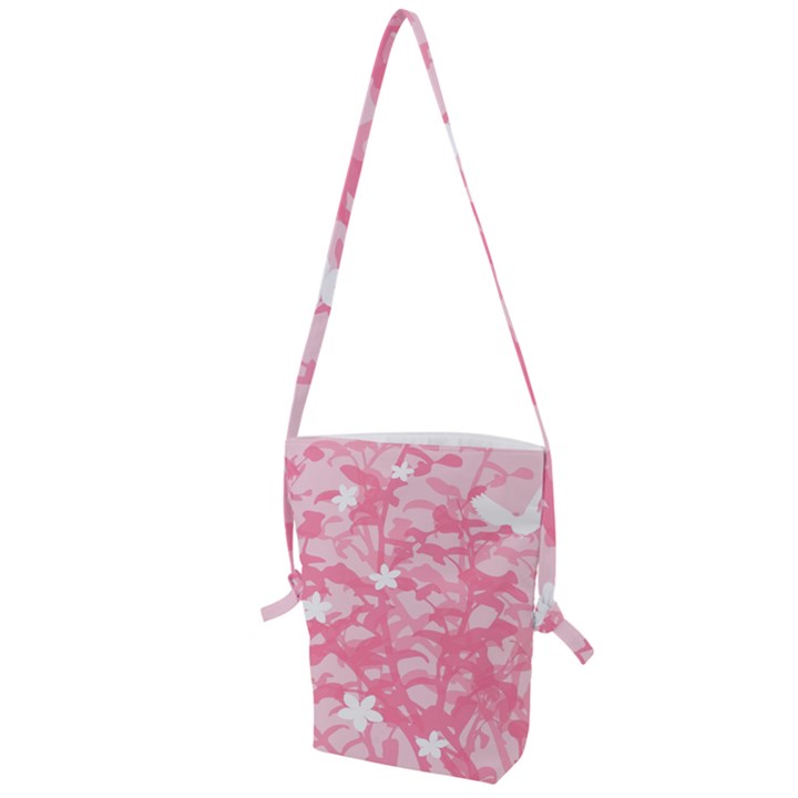 Plant Flowers Bird Spring Folding Shoulder Bag