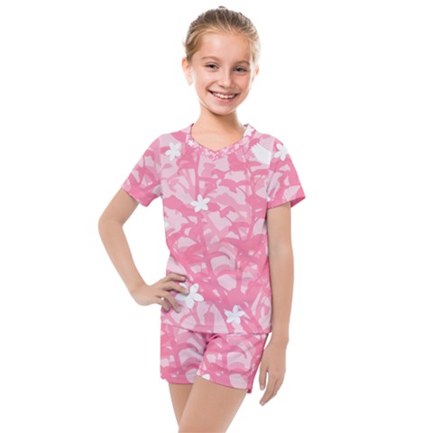 Plant Flowers Bird Spring Kids  Mesh Tee And Shorts Set by Sapixe