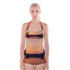 Sunset Nature Boyleg Halter Swimsuit  by Sapixe