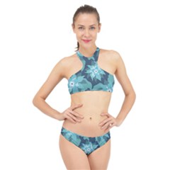 Graphic Design Wallpaper Abstract High Neck Bikini Set by Sapixe