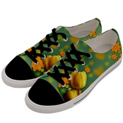 Background Design Texture Tulips Men s Low Top Canvas Sneakers by Sapixe