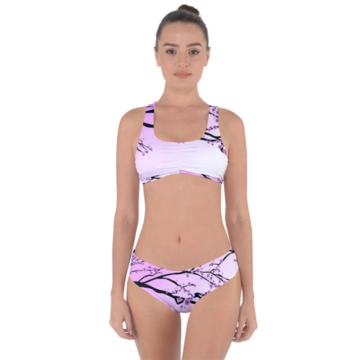 Essential Oils Flowers Nature Plant Criss Cross Bikini Set