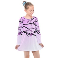 Essential Oils Flowers Nature Plant Kids  Long Sleeve Dress by Sapixe