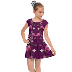 New Motif Design Textile New Design Kids Cap Sleeve Dress by Sapixe