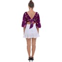 New Motif Design Textile New Design Tie Back Butterfly Sleeve Chiffon Top View2