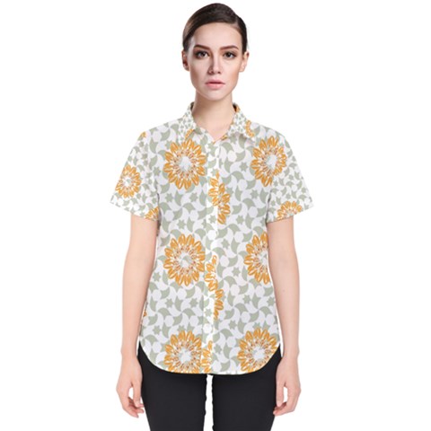 Stamping Pattern Fashion Background Women s Short Sleeve Shirt by Sapixe