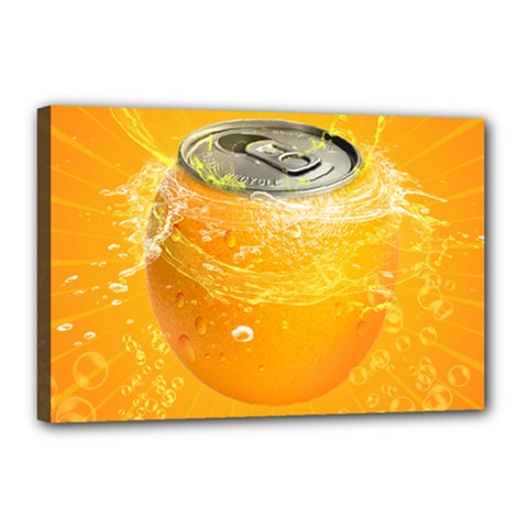 Orange Drink Splash Poster Canvas 18  X 12  (stretched) by Sapixe