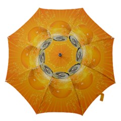 Orange Drink Splash Poster Hook Handle Umbrellas (medium) by Sapixe