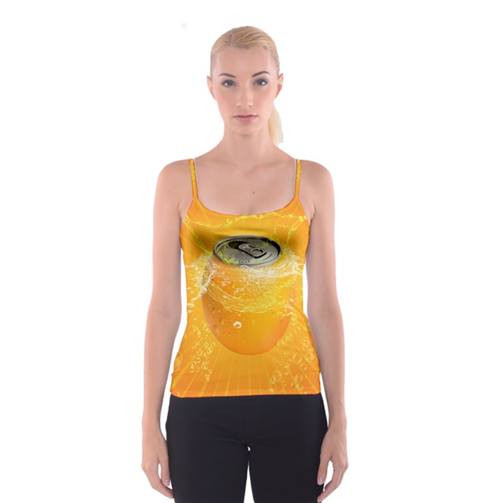 Orange Drink Splash Poster Spaghetti Strap Top