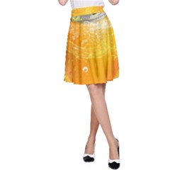 Orange Drink Splash Poster A-line Skirt by Sapixe