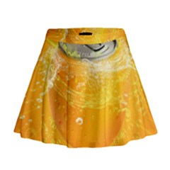 Orange Drink Splash Poster Mini Flare Skirt by Sapixe