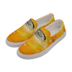 Orange Drink Splash Poster Women s Canvas Slip Ons by Sapixe