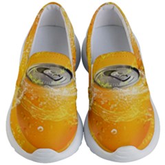 Orange Drink Splash Poster Kid s Lightweight Slip Ons by Sapixe