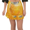 Orange Drink Splash Poster Fishtail Mini Chiffon Skirt View1