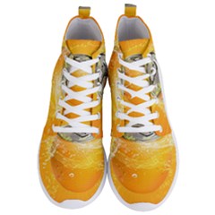 Orange Drink Splash Poster Men s Lightweight High Top Sneakers by Sapixe