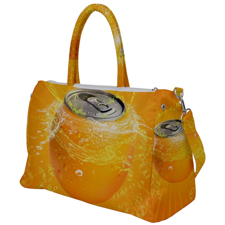 Orange Drink Splash Poster Duffel Travel Bag