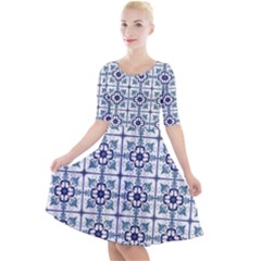 Precious Glamorous Creative Clever Quarter Sleeve A-line Dress by Sapixe