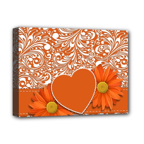 Flower Floral Heart Background Deluxe Canvas 16  X 12  (stretched)  by Sapixe