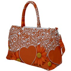 Flower Floral Heart Background Duffel Travel Bag