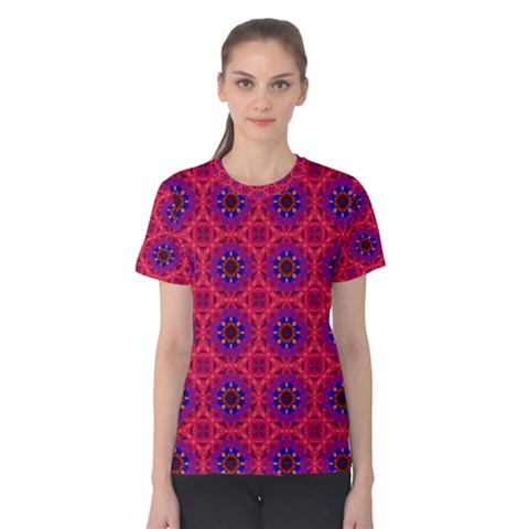 Retro Abstract Boho Unique Women s Cotton Tee by Sapixe