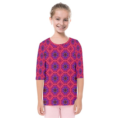 Retro Abstract Boho Unique Kids  Quarter Sleeve Raglan Tee by Sapixe