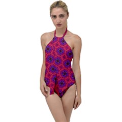 Retro Abstract Boho Unique Go With The Flow One Piece Swimsuit