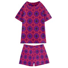 Retro Abstract Boho Unique Kids  Swim Tee And Shorts Set