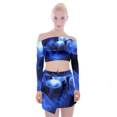 Jellyfish Sea Diving Sea Animal Off Shoulder Top With Mini Skirt Set by Sapixe