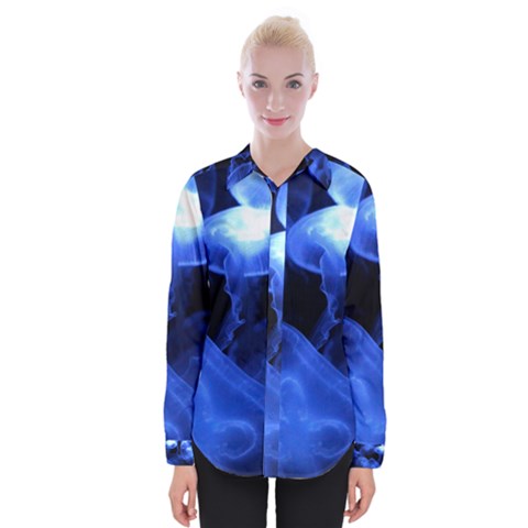 Jellyfish Sea Diving Sea Animal Womens Long Sleeve Shirt by Sapixe