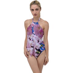 Flower Cherry Wood Tree Flowers Go With The Flow One Piece Swimsuit by Sapixe