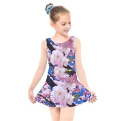 Flower Cherry Wood Tree Flowers Kids  Skater Dress Swimsuit by Sapixe