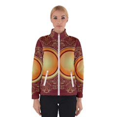 Badge Gilding Sun Red Oriental Winter Jacket by Sapixe