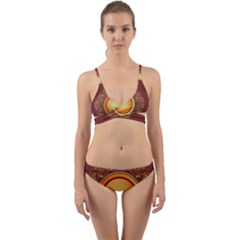 Badge Gilding Sun Red Oriental Wrap Around Bikini Set by Sapixe