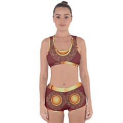 Badge Gilding Sun Red Oriental Racerback Boyleg Bikini Set by Sapixe