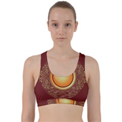 Badge Gilding Sun Red Oriental Back Weave Sports Bra by Sapixe