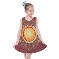 Badge Gilding Sun Red Oriental Kids  Summer Dress by Sapixe