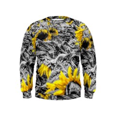 Sunflower Field Girasol Sunflower Kids  Sweatshirt by Sapixe