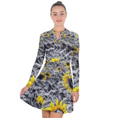 Sunflower Field Girasol Sunflower Long Sleeve Panel Dress by Sapixe