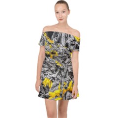 Sunflower Field Girasol Sunflower Off Shoulder Chiffon Dress