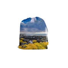 Iceland Nature Mountains Landscape Drawstring Pouch (small) by Sapixe