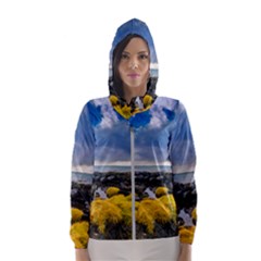 Iceland Nature Mountains Landscape Hooded Windbreaker (women) by Sapixe