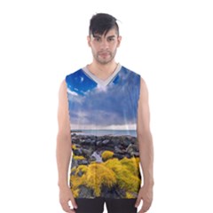 Iceland Nature Mountains Landscape Men s Basketball Tank Top by Sapixe